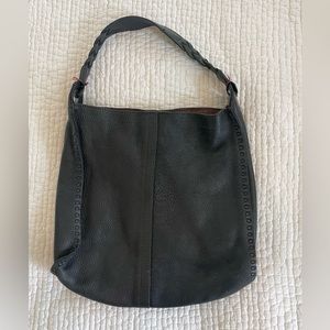 Lucky Brand black leather hobo-style tote